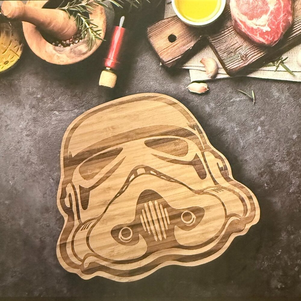 Star Wars Stormtrooper Bamboo Chopping Board – Licensed – New in Box - 2 Left